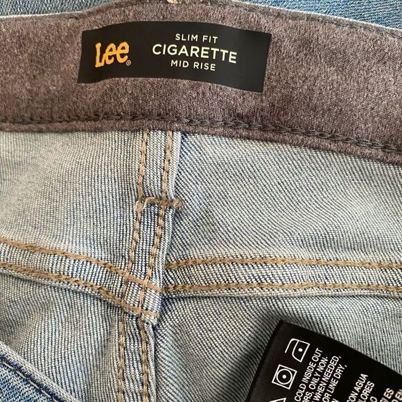 Lee Slim Fit 5 pockets Cigarette Mid-rise ankle jeans, size 16M - Picture 3 of 4